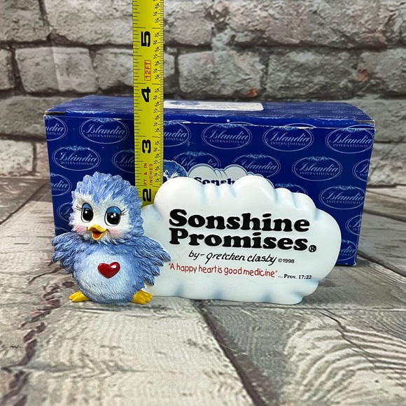 Sonshine Promise Bird Plaque A Happy Heart Is Good Medicine Gretchen Clasby 1998 - Picture 11 of 13